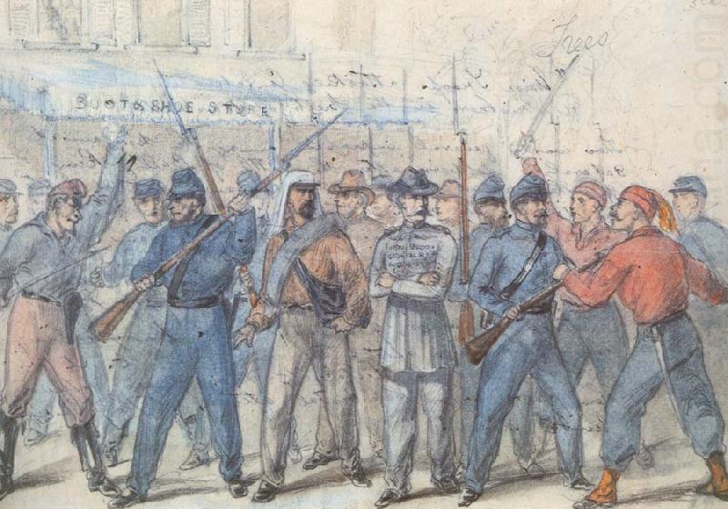 Union Soldiers Attacking Confederate Prisoners in the Streets of Washington, Frank Vizetelly